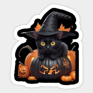 Cat In The Pumpkin Sticker